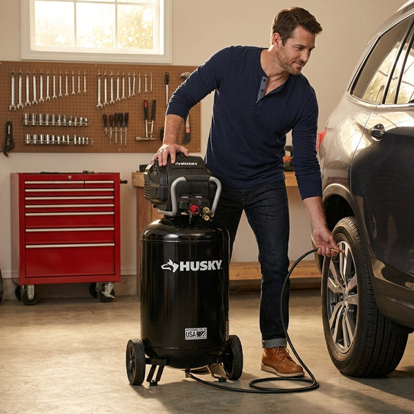 Air Compressor Built to Power Your Garage Projects, 200 PSI Output, 30 Gallon Tank, Oil-Free Operation