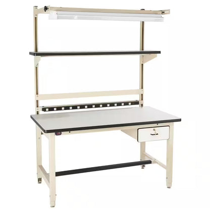 60 In. W X 30 In. D Heavy Duty Adjustable Height Workbench with ESD Anti-Static Laminate Top