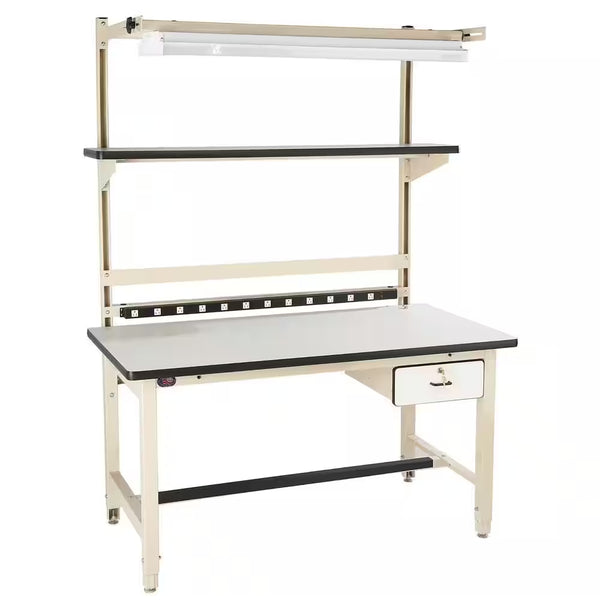 60 In. W X 30 In. D Heavy Duty Adjustable Height Workbench with ESD Anti-Static Laminate Top