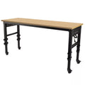 72 In. W X 24 In. D Black Heavy Duty Load Capacity Hardwood Workbench Table with Power Outlet