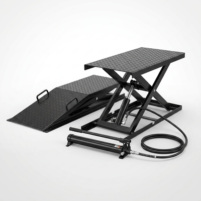Car Lift Ramps Built for Home Garage Use, 3000 Lb Capacity, Drive-Up Design, Hydraulic Foot Pedal