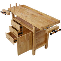 50 In. Wood Workbench Woodworking Bench with 3-Drawers