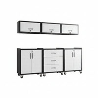 Garage Cabinet System | Heavy Duty Steel All-In-One Modular Garage Cabinet Set for Ultimate Workshop Organization | Easy Assembly Garage Storage Cabinets & Tool Bench